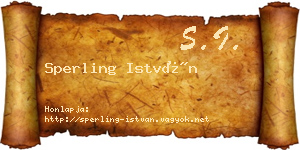 Sperling István névjegykártya