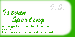 istvan sperling business card